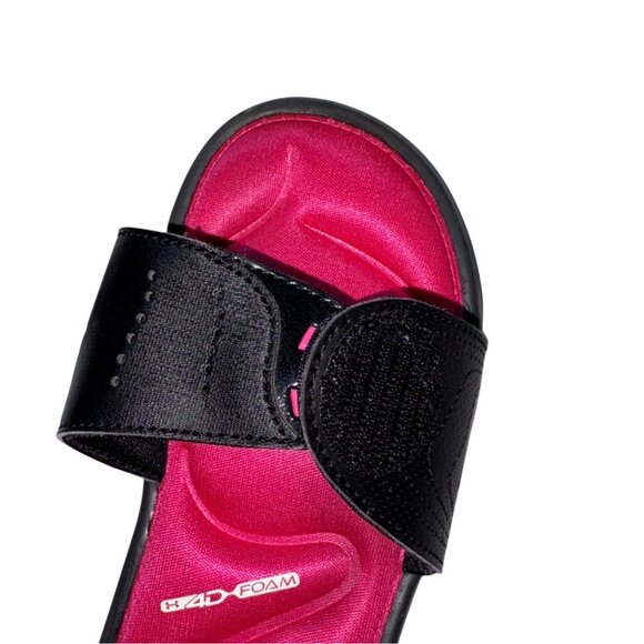 Under Armour UA Ignite IX Girls Slides/Sandals-Pink/Black-Size 2Y-GUC - Picture 7 of 8